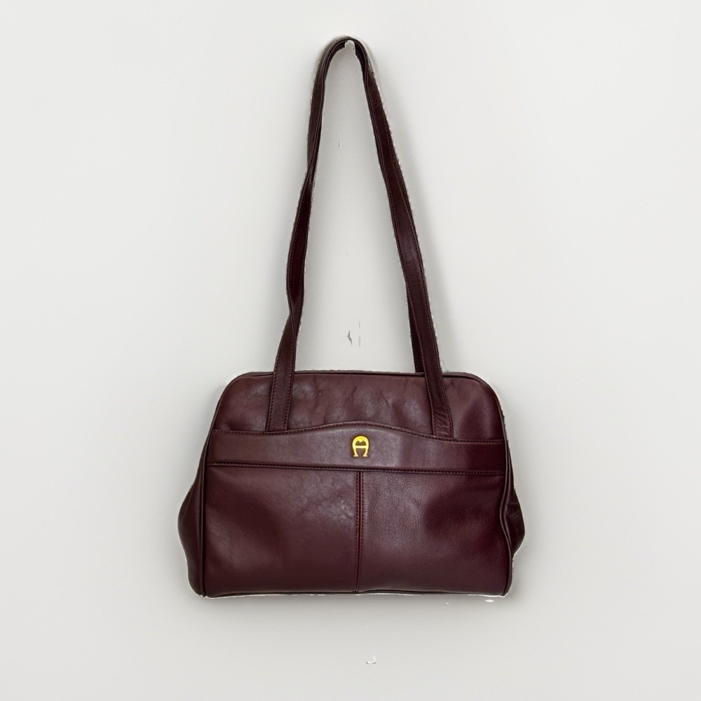New Vintage Etienne Aigner Oxblood Red Handbag Leather Burgundy Shoulder